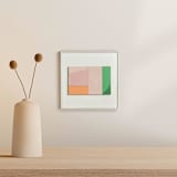 "Playfield No.6" - Original Mixed Media in pink by Francesca Iannaccone