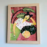 "Happy Place" - Original Mixed Media in orange by Summer Tali Hilty