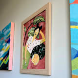 "Happy Place" - Original Mixed Media in orange by Summer Tali Hilty