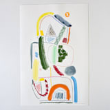 "Playhouse" - Original Mixed Media in multicolor by Carol Barber