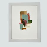 "Collage Textile No 1" - Original Mixed Media in pink by Pippin Schupbach