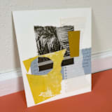 "Palm I" - Original Mixed Media in yellow by Morgan Kendall