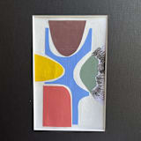 "Diagram" - Original Mixed Media in blue by Bethania Lima