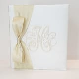 "Wedding Memory Book — Ivory Silk w/Silk Ribbon" - Wedding Albums and Scrapbooks in white by Annie May