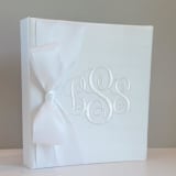 "Wedding Memory Book — White Silk w/Satin Ribbon" - Wedding Albums and Scrapbooks in white by Annie May