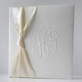 "Wedding Memory Book — Ivory Silk w/Satin Ribbon" - Wedding Albums and Scrapbooks in white by Annie May