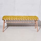 "Desert Yellow Vegan Suede Woven Bench 94 CM" - Bar Carts in yellow by Knots Studio