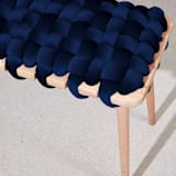 "Midnight Blue Velvet Woven Bench 94 CM" - Bar Carts in blue by Knots Studio