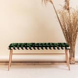 "Olive Green Velvet Woven Bench 120cm" - Bar Carts in green by Knots Studio