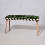 "Olive Green Velvet Woven Bench 94CM" - Bar Carts in green by Knots Studio