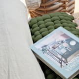 "Army Green Vegan Suede Woven bench 94CM" - Bar Carts in green by Knots Studio