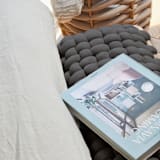"Graphite Vegan Suede Woven Bench 94CM" - Bar Carts in gray by Knots Studio