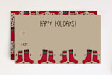 "Nordic Holiday Stockings Gift Tag" - Stationery in Scarlet by Lisa Travis - Front