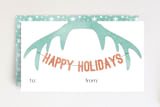 "Antler Holiday" - Stationery in Teal  by Johanna Phillips Huuva - Front