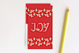 "Joy Mistletoe Mini Cards" - Stationery in Red Apple by Belia Simm - Back