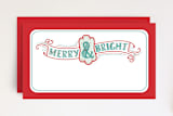 "Merry Bright Lettering" - Stationery in Vermillon by Jen Boehler - Front