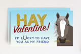 "Hay for Valentine" - Stationery in Sky blue by Johanna Phillips Huuva - Front