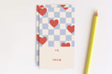 "Checkered Hearts Gift Tag" - Stationery in Cherry by Amber Barkley - Front