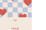 "Checkered Hearts Gift Tag" - Stationery in Cherry by Amber Barkley - Close-Up