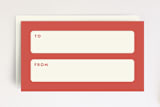 "Checkered Holiday Gift Tag" - Stationery in Crimson by Amber Barkley - Back