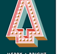 "Merry Marquee Gift Tag" - Stationery in Teal by Amber Barkley - Close-Up