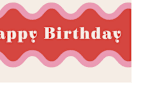 "Wavy Birthday Gift Tag" - Stationery in Scarlet by Amber Barkley - Close-Up