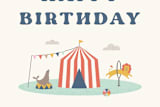 "Off to Join the Circus Tag" - Stationery in Navy by Amber Barkley - Close-Up