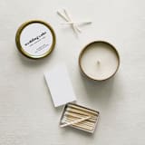 "Wedding Cake Soy Candle | Gold Travel Tin" - Bridesmaid Gifts in gold by Aria Bella Candles