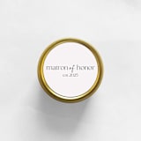 "Matron of Honor Est. 2025 Soy Candle | Gold Travel Tin" - Bridesmaid Gifts in gold by Aria Bella Candles