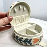 "Petal Passports Buttercream Jewelry Travel Case 3" - Bridesmaid Gifts in beige by Cindy Reynolds