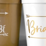 "Bride + Bride Tribe Cup Pack, 16oz Stadium Cup, Pack of 12" - Bridesmaid Gifts in gold by ForYourParty