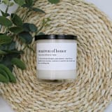 "Matron of Honor Definition Soy Candle | 10.5oz Candle" - Bridesmaid Gifts in clear by Aria Bella Candles