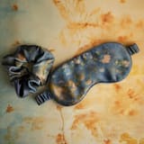 "Midnight-Sleep Mask & Hair Scrunchie Set" - Bridesmaid Gifts in blue by www.silkandwillow.com