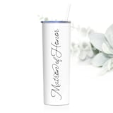 "Matron of Honor Tumbler | White | 20 Ounce Stainless Steel" - Bridesmaid Gifts in white by Leslie Berry