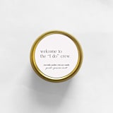 "Welcome To The I Do Crew Soy Candle | Gold Travel Tin" - Bridesmaid Gifts in gold by Aria Bella Candles