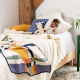 "Small Patchwork Plaid Quilt Throw - Multi" - Blankets and Throws in multicolor by Anchal