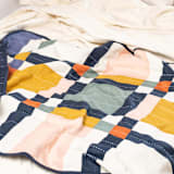 "Small Patchwork Plaid Quilt Throw - Multi" - Blankets and Throws in multicolor by Anchal