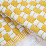 "Suzani Yellow and White Quilted Cotton Throw Blanket" - Blankets and Throws in yellow by Archive New York