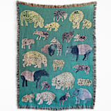 "Hippos and Tapirs Blanket" - Blankets and Throws in multicolorassorted-colors by Olivia Wendel