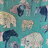 "Hippos and Tapirs Blanket" - Blankets and Throws in multicolorassorted-colors by Olivia Wendel