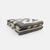 "Signet Throw Blanket - Natural/Charcoal Grey" - Blankets and Throws in gray by Karbon Market