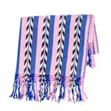 "Palm Ikat Blue and Pink Cotton Throw Blanket" - Blankets and Throws in pink by Archive New York