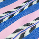 "Palm Ikat Blue and Pink Cotton Throw Blanket" - Blankets and Throws in pink by Archive New York