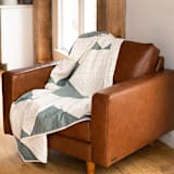 "Triangle Quilt Throw - Spruce" - Blankets and Throws in green by Anchal