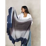 "Moonstruck Blue Gray Black Handspun Merino Handloom Throw / Blanket" - Blankets and Throws in blue by Anjali Purohit