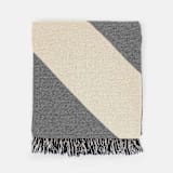 "Grand Signet Throw - Natural/Charcoal Grey" - Blankets and Throws in gray by Karbon Market