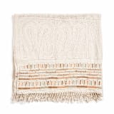 "Unah Coral Fully Hand Embroidered Throw" - Blankets and Throws in white by Anjali Purohit