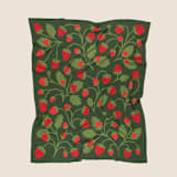 "Strawberry Throw Blanket" - Blankets and Throws in blue by Superstitchous