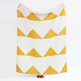 "Triangle Quilt Throw - Mustard" - Blankets and Throws in yellow by Anchal