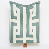 "Interlock Quilt Throw - Spruce" - Blankets and Throws in green by Anchal
